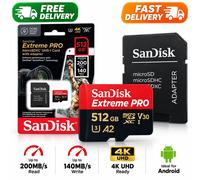 SanDisk Extreme PRO 512GB microSDXC UHS-I Card U3 V30 A2 200MB/s 4K + Adapter