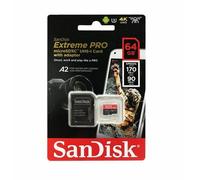 SanDisk Extreme PRO 64GB microSDXC UHS-I Memory Card with SD Adapter A2 -UK