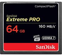 SANDISK Extreme PRO Compact Flash Memory Card 64GB UDMA 7, Black/Gold/Red