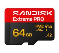 SANDISK Extreme PRO microSD + Adapter 64GB, Up to 200MB/s Read Speeds