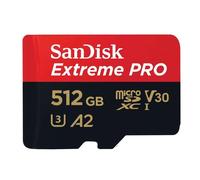 SanDisk Extreme PRO microSDXC 200MB/s UHSI U3 V30 & Adapter 512GB SDSQXCD-512G
