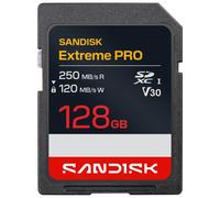 SANDISK Extreme PRO SD UHS-I Card 128GB (up to 250MB/s read speed and 120MB/s