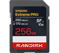 SANDISK Extreme PRO SD UHS-I Card 256GB (up to 250MB/s read speed and 170MB/s write speed, 4K UHD video, U3, V30) Memory Zone App