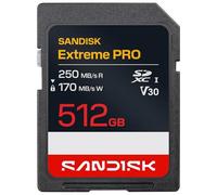 SANDISK Extreme PRO SD UHS-I Card 512GB (up to 250MB/s read speed and 170MB/s write speed, 4K UHD video, U3, V30) Memory Zone App