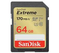 SanDisk Extreme SDXC card 170MB s UHSI U3 V30 64GB SDSDXV2-064G-GNCIN