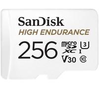 SANDISK HIGH Endurance microSD Card + Adapter 256GB | V30, 4K UHD, Full HD, C10, U3, Ideal for Dash Cam and Home Monitoring Systems, Record up to 20,000 hours video