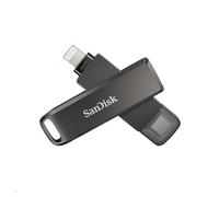SANDISK iXpand Flash Drive Luxe 64GB, Lightning & USB-C Connectors | USB Memory stick, Works with iPhone 14 and older, For iPhone, iPad, iPad Pro, Swivel Design, Keyring Hole, Black