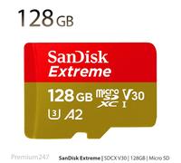 SanDisk Extreme 128GB microSDXC Class 10 Memory Card with SD Adapter