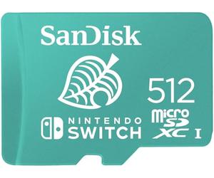 SANDISK microSD Card 512GB, Animal Crossing Leaf Edition | Officially Licensed for Nintendo-Switch, UHS-I, Up to 100MB/s Read Speeds, Instantly add additional space