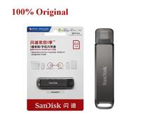 SanDisk OTG iXpand Flash Drive Luxe Pendrive Type-C & Lightning USB 3.1 64GB 128GB 256G Metal Memory Stick for iPhone Mac Laptop black