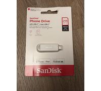 SanDisk Phone Drive for USB Type-C devices 256GB (for smartphones, tablets, and computers, speeds up to 150MB/s, autobackup, data recovery) Arctic White