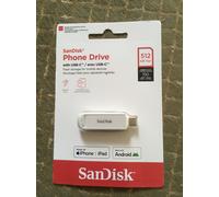 SanDisk Phone Drive for USB Type-C devices 512GB (for smartphones, tablets, and computers, speeds up to 150MB/s, autobackup, data recovery) Arctic White