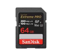 SanDisk 64GB Extreme PRO SDXC, Card up to 280MB/s, UHS-II, Class 10, U3, V60