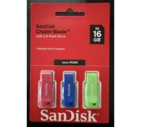 Sandisk Sandisk Cruzer Blade - Usb Flash Drive - 16 Gb - Usb 2.0 - Blue, Green,