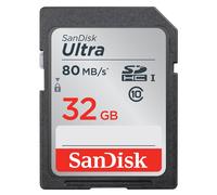 SanDisk SDSDUNC-032G-GN6IN Ultra SDHC Memory Card Up to 80 MB/s, Class 10, U1, 32 GB, Black/Grey