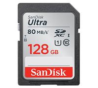 SanDisk SDSDUNC-128G-GZFIN Ultra SDXC Memory Card Up to 80 MB/s, Class 10, U1 FFP, 128 GB, Black/Grey
