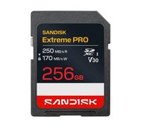 SANDISK Extreme PRO SD UHS-I Card 256GB (up to 250MB/s read speed and 170MB/s write speed, 4K UHD video, U3, V30) Memory Zone App