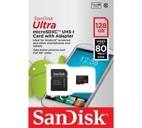 SanDisk Ultra 128GB microSDXC UHS-I Card with Adapter, Black, Standard Packaging (SDSQUNC-128G-GN6MA)