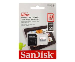 SanDisk Ultra 128 GB MicroSDHC UHS-I Memory Card with SD Adapter - Standard Packaging