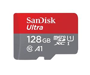 SanDisk Ultra 128 GB microSDXC Memory Card + SD Adapter with A1 App Performance Up to 100 MB/s, Class 10, U1