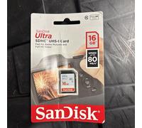 SanDisk Ultra SDHC Memory Card 80MB s UHSI Class 10 16GB