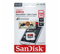 SanDisk Ultra 256GB microSDXC UHS-I A1 Memory Card + SD Card Reader 150MB/s