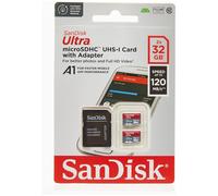 SanDisk Ultra 32GB microSDHC Memory Card (Twin Pack) - Class 10, U1, A1 App Performance, Up to 120MB/s, with SD Adapter, New