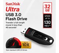 SanDisk Ultra USB Flash Drive USB 3.0 up to 100 MB/s - Black, 32GB