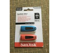 SanDisk Ultra 64GB USB Flash Drive USB 3.0 up to 130MB/s Read - Twin Pack