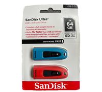SanDisk Ultra 64GB USB Flash Drive USB 3.0 up to 130MB/s Read - Twin Pack