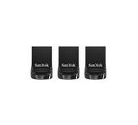SanDisk Ultra Fit - USB flash drive - 32 GB - USB 3.1 - black (pack of 3)