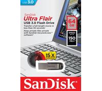 SanDisk USB 3.1 Flash Drive Ultra Flair 64 GB Black, Silver