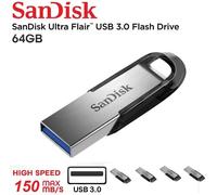 SanDisk USB 3.1 Flash Drive Ultra Flair 64 GB Black, Silver