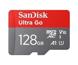 SANDISK Ultra Go micro SDXC card 128GB + SD adapter (For Android Smartphones and Tablets, Memory card up to 150 MB/s, Full HD Video, V10, A1 Faster App Performance, UHS-I, Class 10, U1) For Amazon