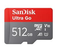 SANDISK Ultra Go micro SDXC card 512GB + SD adapter (For Android Smartphones and Tablets, Memory card up to150MB/s, Full HD Video, V10, A1 Faster App Performance, UHS-I, Class 10, U1) For Amazon