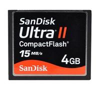 Sandisk Ultra II CF 4GB CompactFlash Flash Memory Card (4GB, CompactFlash, 15MB/s, Black)