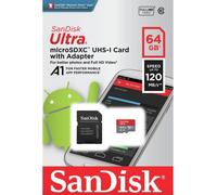 SanDisk ultra 64GB micro SDXC Class 10 memory card with Adapter 120MB