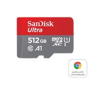 SanDisk 512GB Ultra microSDXC card for Chromebook + SD adapter up to 150 MB/s with A1 App Performance UHS-I Class 10 U1