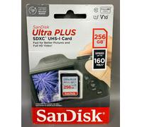 SanDisk Ultra PLUS 256GB SDXC UHS-I SD Card 160MB/s Class 10 V10 Full HD New