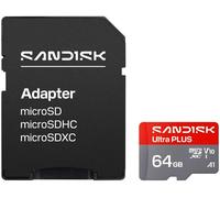SANDISK Ultra Plus Class 10 microSD Memory Card, V10 - 64 GB