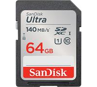 SanDisk 64GB Ultra MicroSDXC Card Class 10 UHS-I Memory Card 140MB/s + Adapter