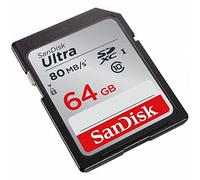 SanDisk Ultra SDXC Memory Card Up to 80 MB/s, Class 10, U1, 64 GB, Black/Grey
