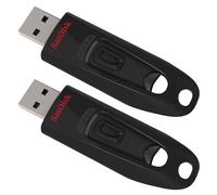 Sandisk Ultra USB 3.0 Flash Drive Memory Stick 130 MB/s - 128GB - Twin Pack