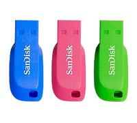 SanDisk USB 2.0 Flash Drive Cruzer Blade 32 GB Blue, Green, Pink Pack of 3