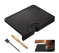 Sandiyago Non-Slip Coffee Tamping Mat with 2 Coffee Brushes, Durable Espresso Barista Tools, Easy to Clean Coffee Accessories for Coffee Station