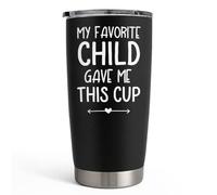 SANDJEST 20oz Stainless Steel Tumbler Gifts for Dad from Daughters Sons Insulated My Favorite Child Gave Me This Cup Travel Mug Christmas Father's Day