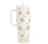 SANDJEST Boo Tumbler with Handle and Straw 40oz - Stainless Sleel Slider Tumbler Travel Coffee Mug for Women - Gift Idea for Fall Autumn Halloween Christmas