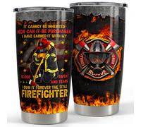 SANDJEST Firefighter Symbol Tumbler 20oz Tumblers with Lid Gift for Firemen Fire Department Dad Men Father Graduation Retirement
