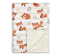 SANDJEST Fox Kid Blankets for Girl Boy - 30 x 40 Minky Blanket with Double Layer Dotted Backing - Shower Gifts for Nursery