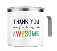 SANDJEST Inspirational Gifts for Women Thanks for Being Awesome Tumbler 14oz Insulated Coffee Mug with Handle Thank You Gift for Women Men Coworker Colleague Boss Friends Gift for Birthday Christmas